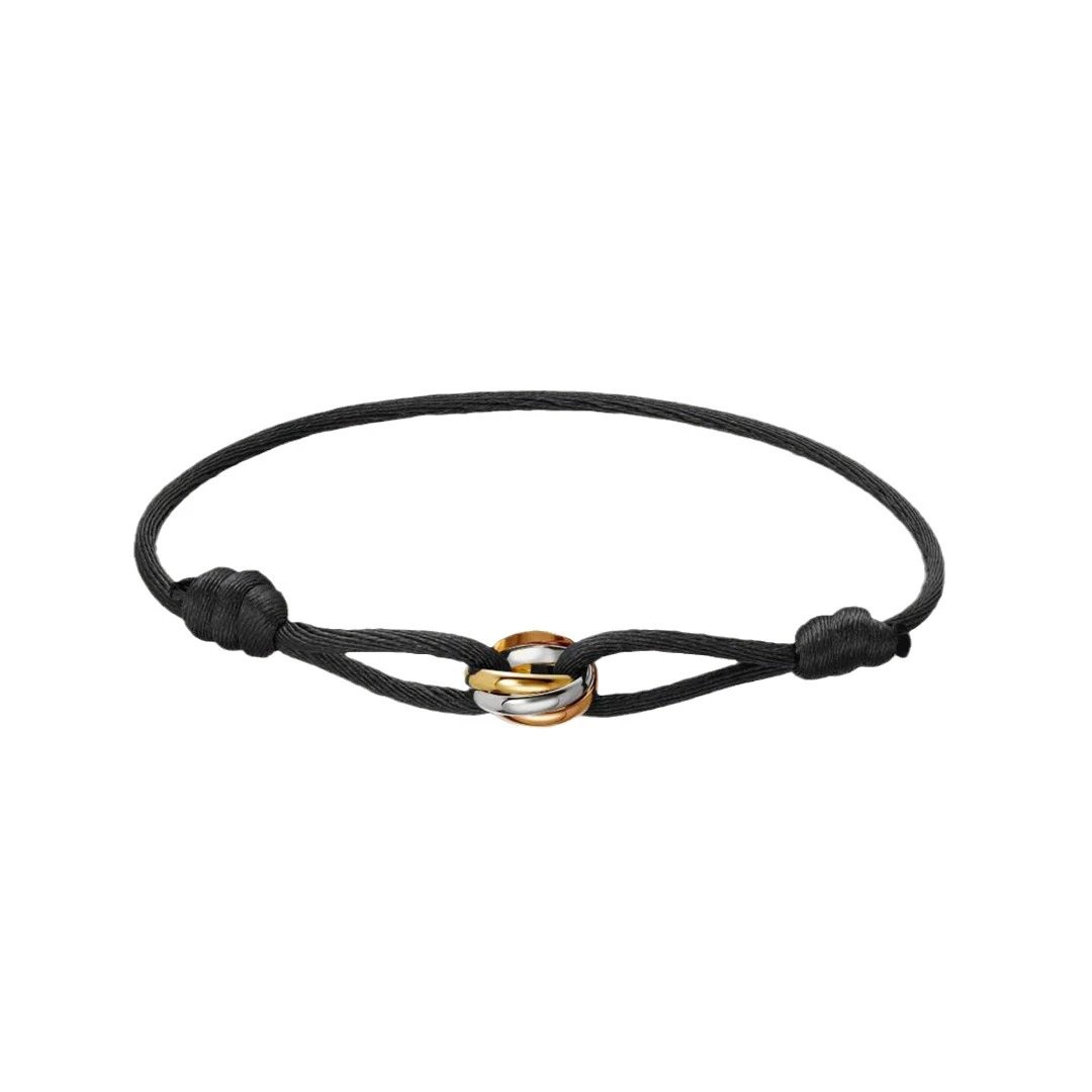 Unbranded Jewelry Adjustable Cord Bracelet with Three Interlocking Rings image 5