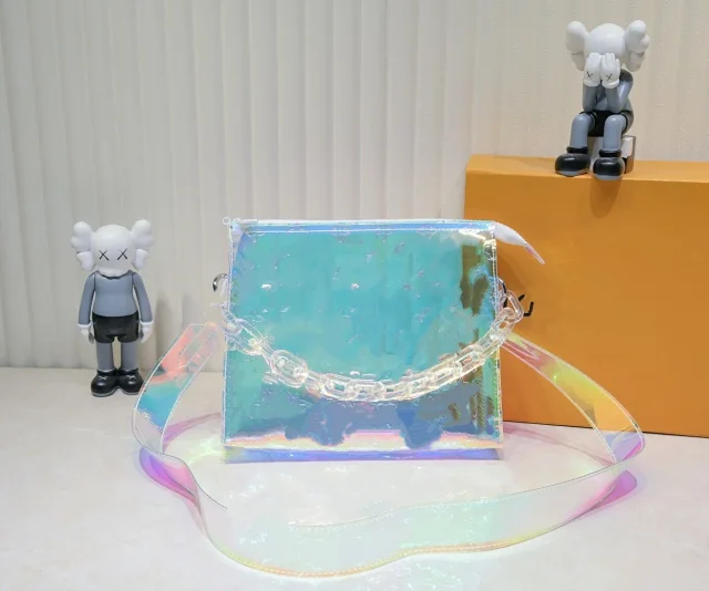 Louis Vuitton Handbags Transparent iridescent monogram top-handle handbag with shoulder strap product detail image 8