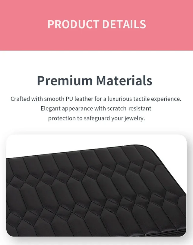 Unbranded Uncategorized Quilted PU Leather Zip Jewelry Storage Case with Handle product detail image 8