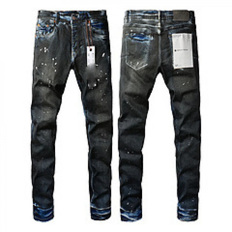 Purpul Jeans Slim distressed paint-splatter — 9051