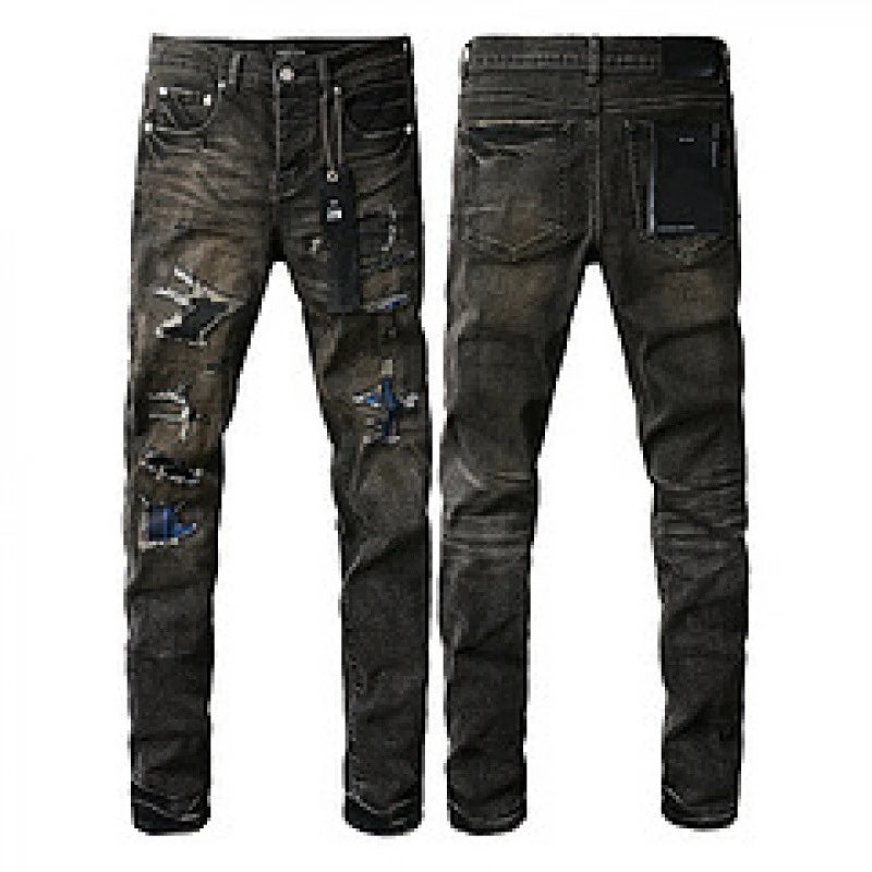 Purpul Jeans Slim distressed paint-splatter — 9080