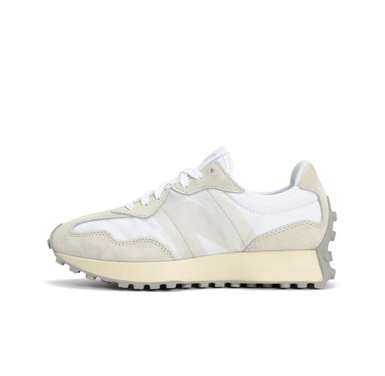 New Balance Sneakers 327 Retro — Gray, beige, and white