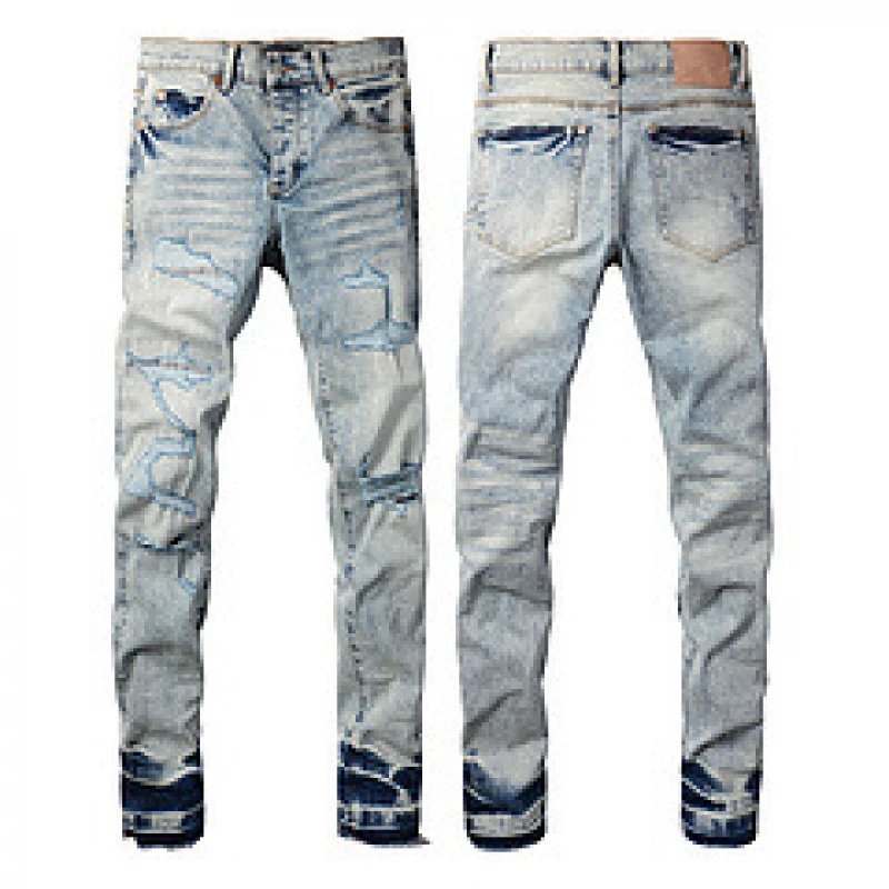 Purpul Jeans Slim distressed paint-splatter — 9093