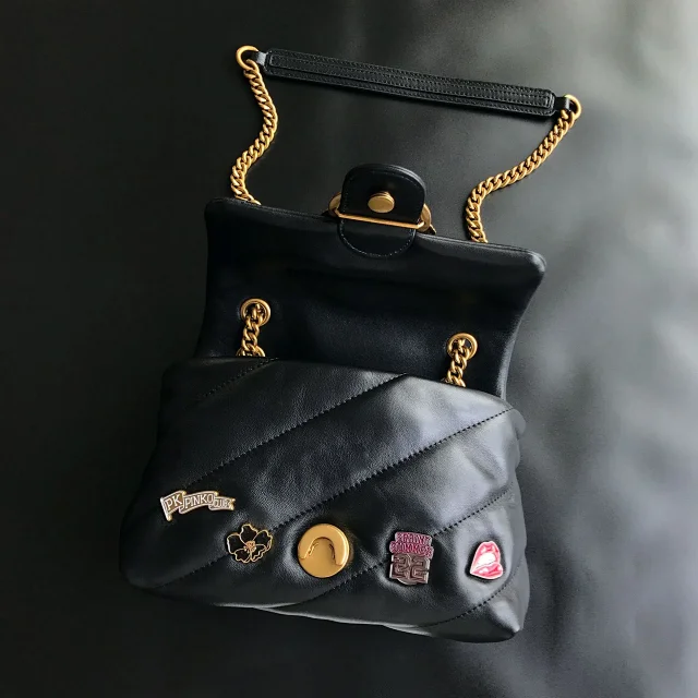 Pinko Crossbody Bags Padded quilted bag with double-bird clasp and chain strap product detail image 36