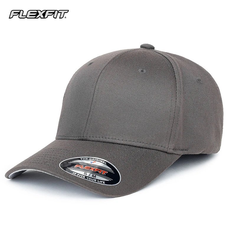 Flexfit Hats Fitted curved-brim baseball cap — dark grey dark gray