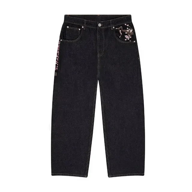 Unbranded Jeans Wide-Leg Floral Embroidered product detail image 5