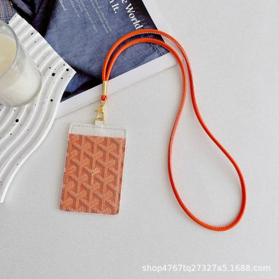 Goyard Wallets & Card Holders Chevron-print lanyard holder — (wai) Dog tooth lanyard, solid color, orange