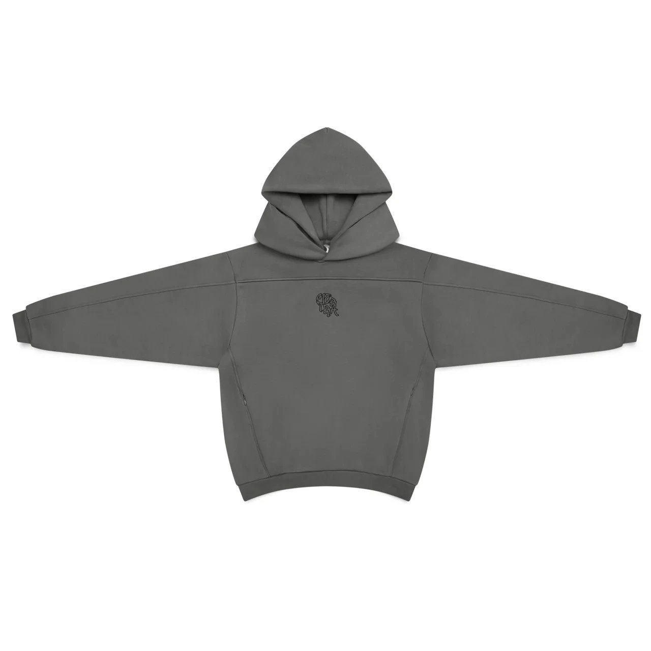 Unbranded Shorts Embroidered Letter Sweat with Contrast Pocket Inserts — ME double-layer hooded sweatshirt/dark gray