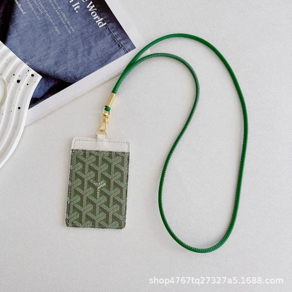 Goyard Wallets & Card Holders Chevron-print lanyard holder — (wai) Dog-tooth lanyard, solid color, green