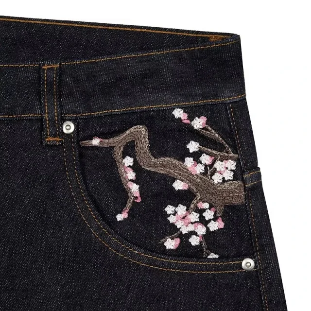 Unbranded Jeans Wide-Leg Floral Embroidered product detail image 9