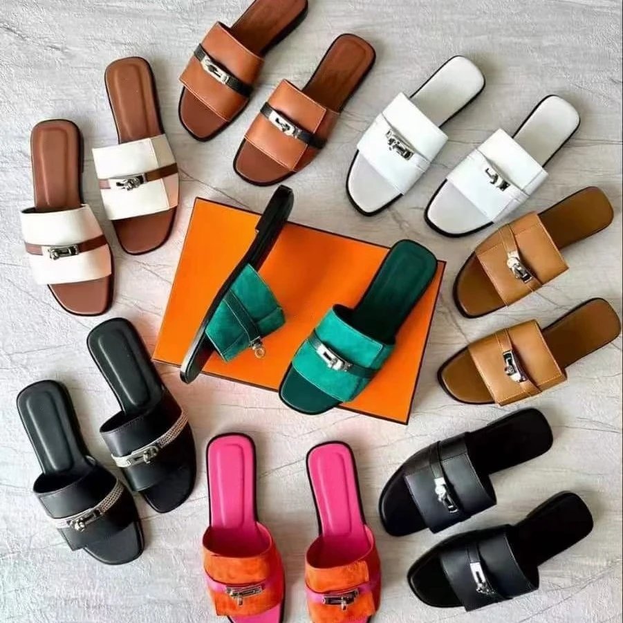 Unbranded Sandals Flat slide with metal buckle detail image 2