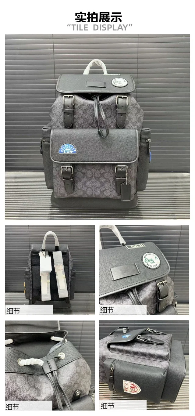 Coach Backpacks Flap backpack with buckle straps and front pocket product detail image 15