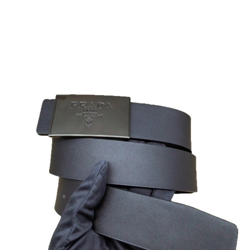 Prada Belts Saffiano-textured belt with rectangular logo buckle image 5