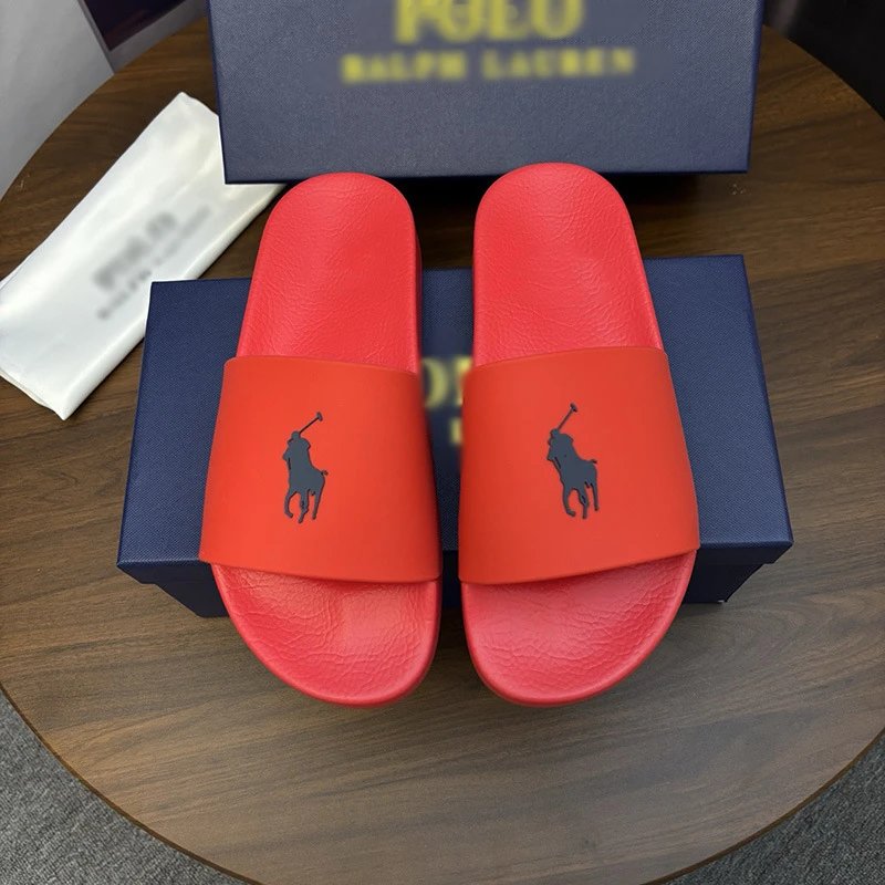 Polo Ralph Lauren Slippers Player Logo Slide — Red