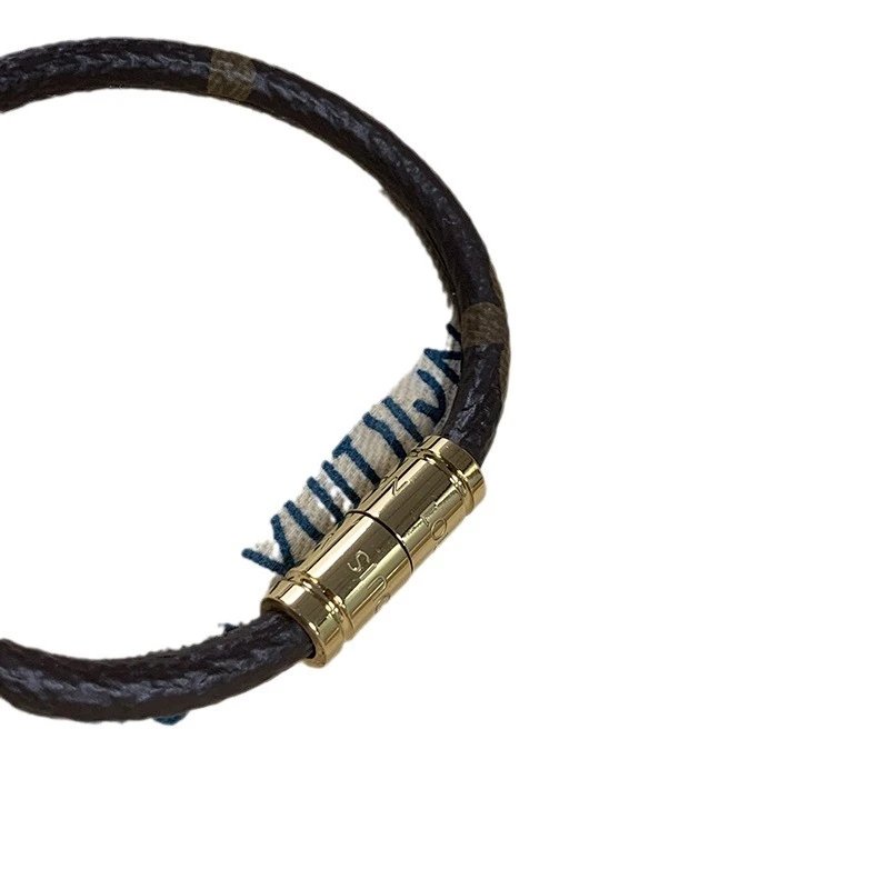 Louis Vuitton Jewelry Monogram canvas cord bracelet with cylindrical clasp image 4