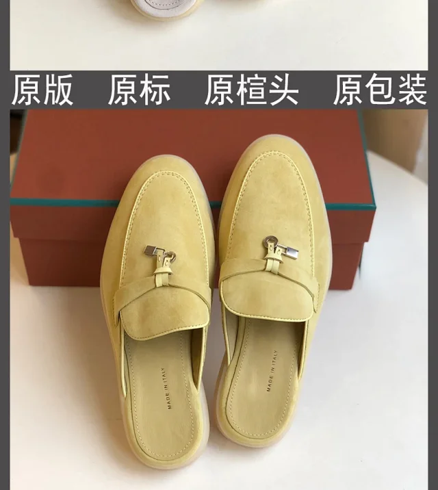 Unbranded Slippers Suede Loafer Mules with Metal Ornament product detail image 16