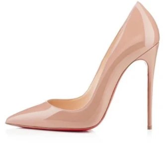 Christian Louboutin High Heels Pointed-Toe Stiletto Pumps — Apricot 6cm