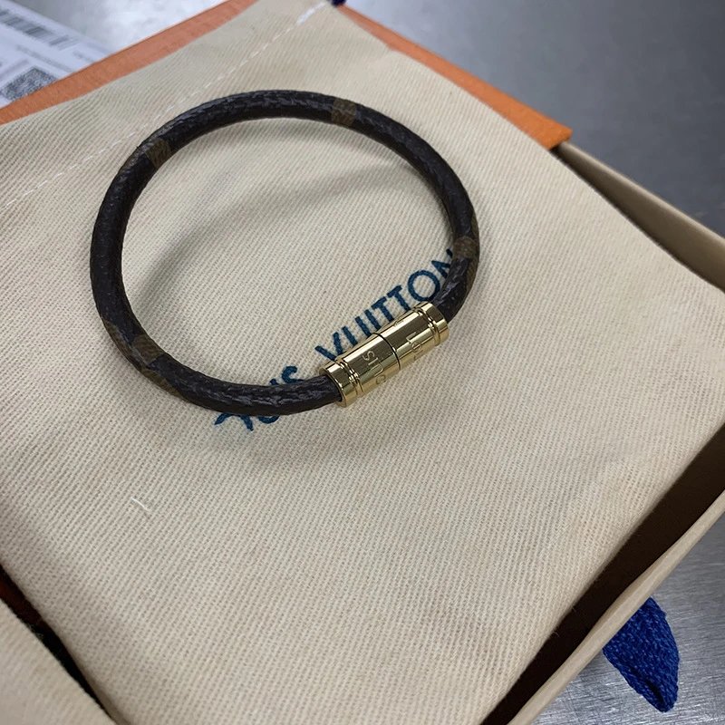 Louis Vuitton Jewelry Monogram canvas cord bracelet with cylindrical clasp image 2
