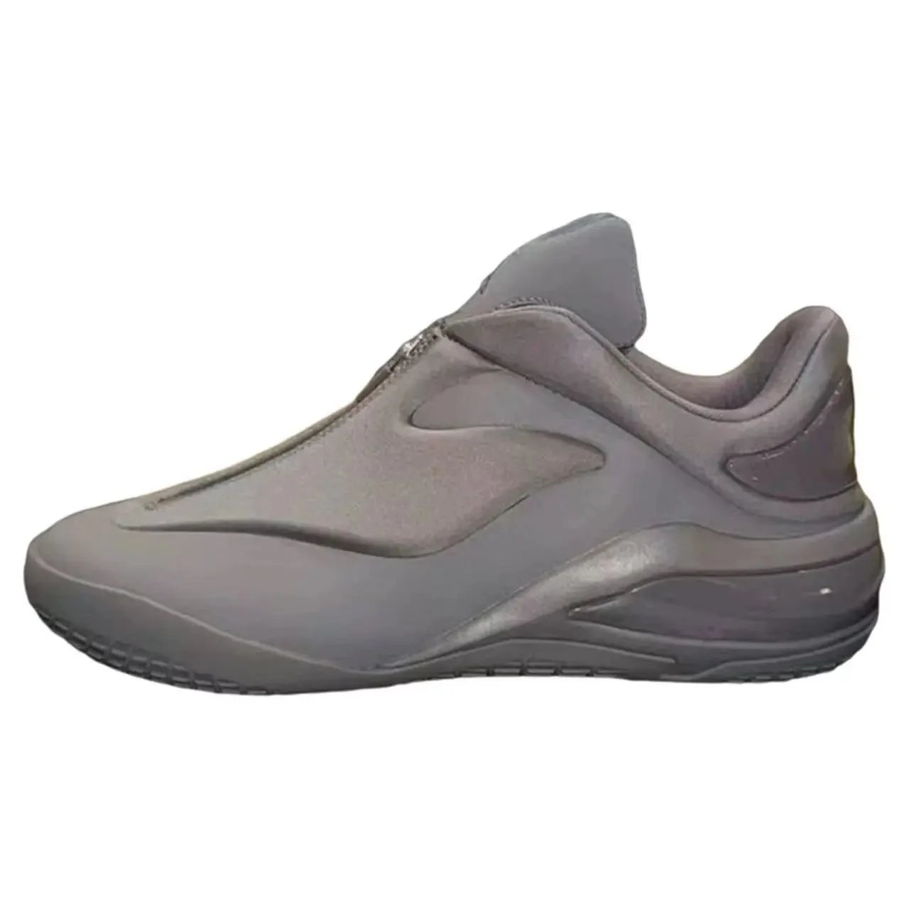 Unbranded Sneakers Low-top lace-up with sculpted overlay panels — gray