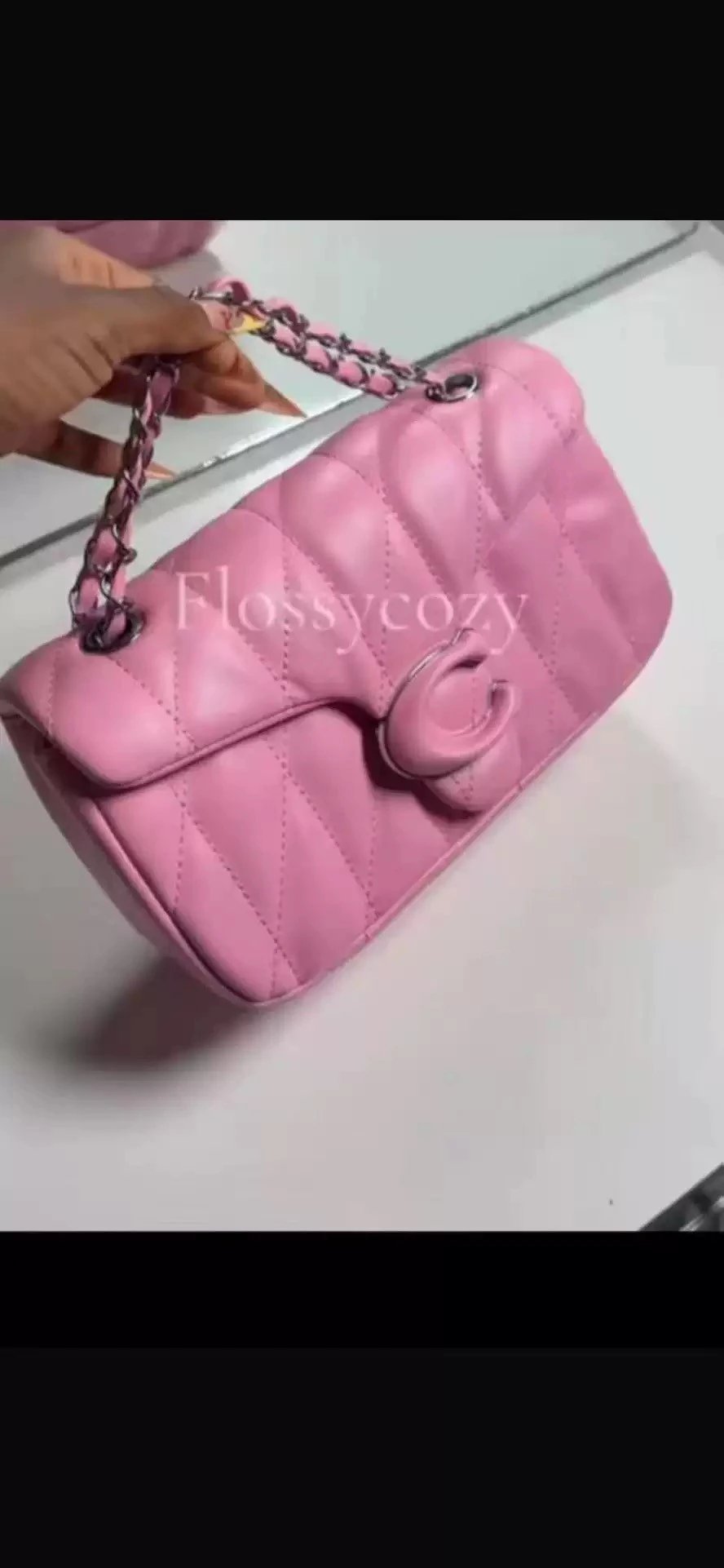 Coach Shoulder Bags Quilted Tabby chain bag — Rose red (gift box packaging)