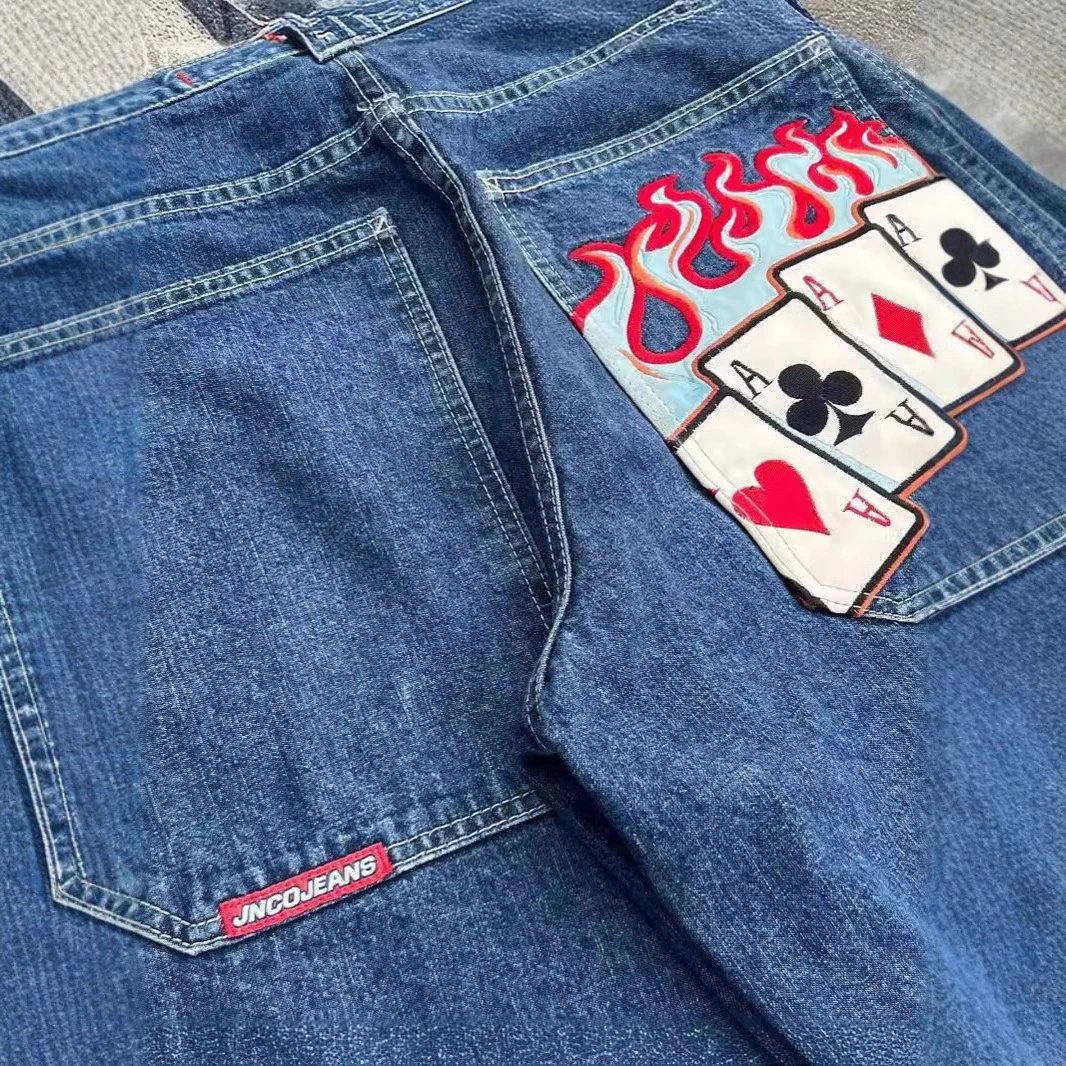 UNCOJEANS Wide-Leg Graphic Patch Jeans image 4