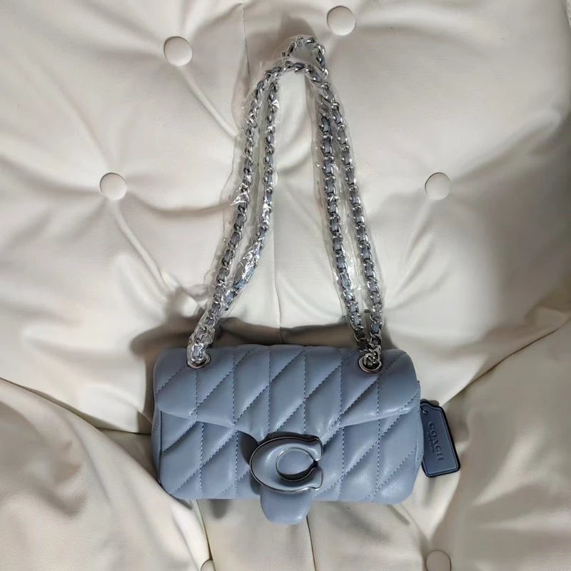 Coach Shoulder Bags Quilted Tabby chain bag — Blue (gift box packaging)