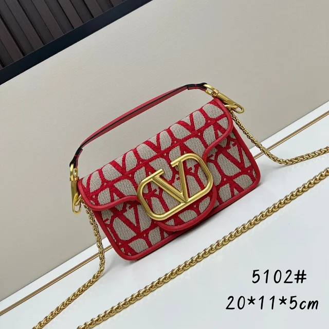 Valentino Crossbody Bags 5102 VLogo monogram flap bag with chain strap product detail image 1