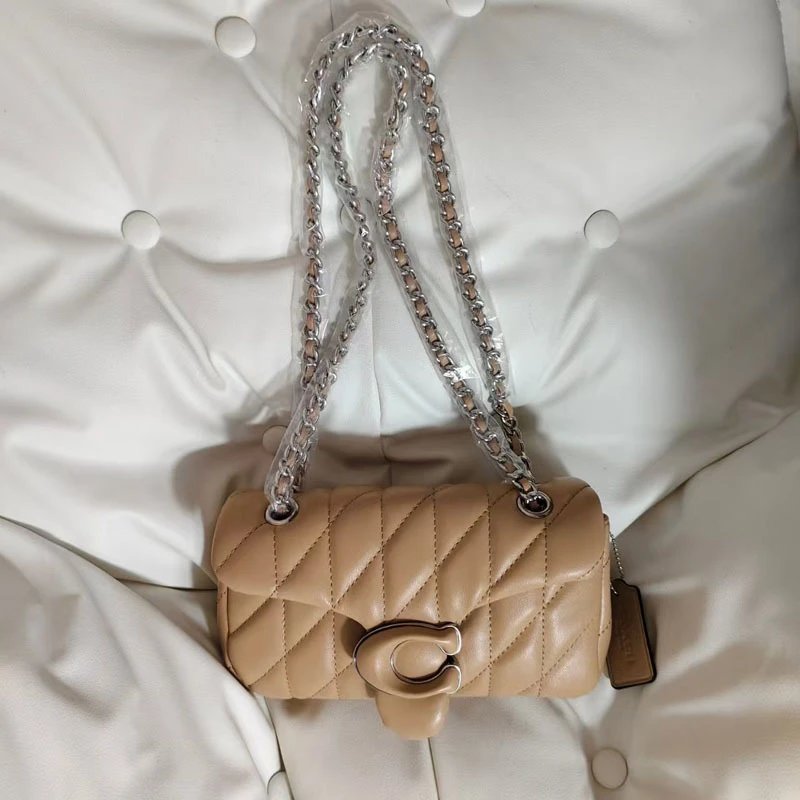 Coach Shoulder Bags Quilted Tabby chain bag — Apricot (gift-box packaging)