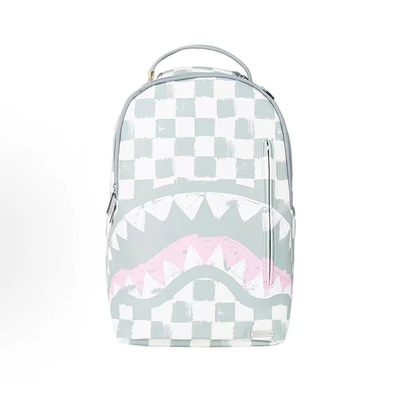 Sprayground Backpacks Shark Mouth Graphic Backpack — Grayish white