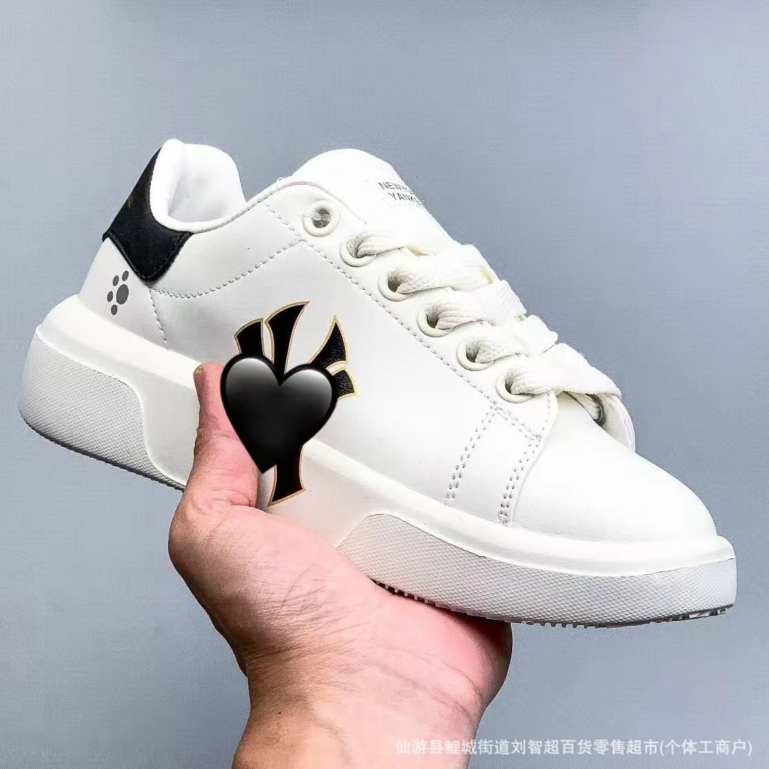 New York Yankees Sneakers Low-top platform lace-up with logo image 2