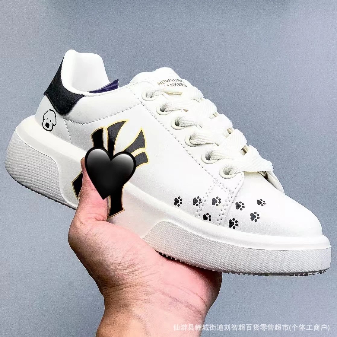 New York Yankees Sneakers Low-top platform lace-up with logo — 2
