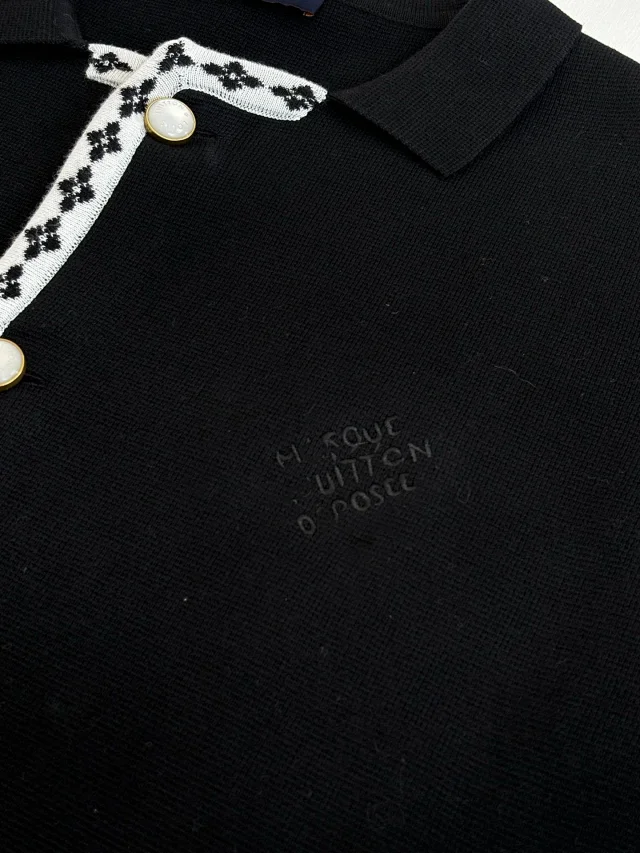 Unbranded Contrast-trim knit cardigan and trousers product detail image 6