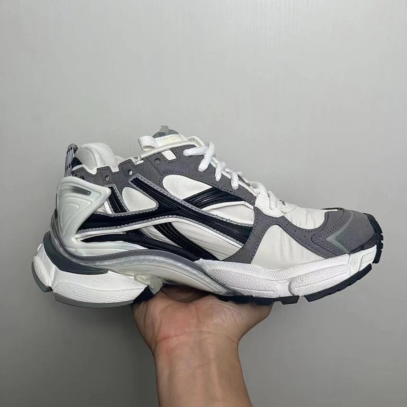 Unbranded Sneakers Chunky mesh-panel lace-up — White, black, and gray