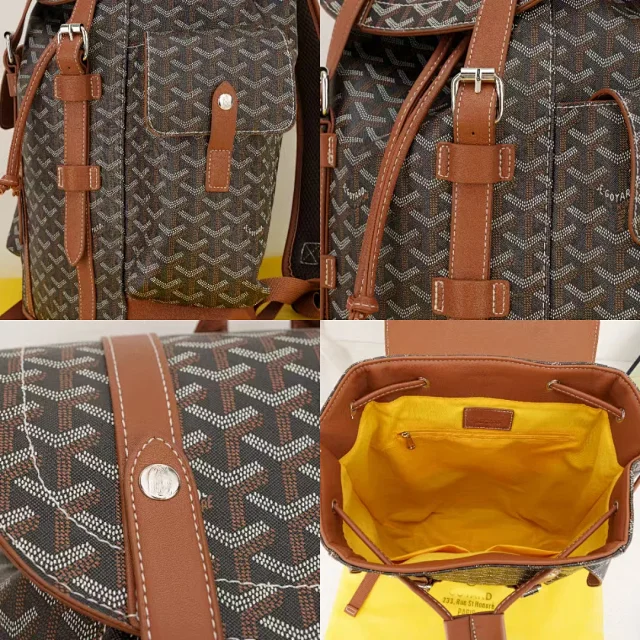 Goyard Backpacks Monogram flap backpack with side pockets product detail image 4