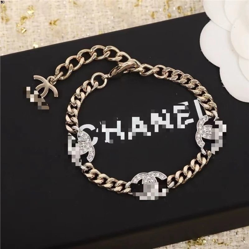 Chanel Jewelry Crystal Double C Cuban Chain Bracelet image 3