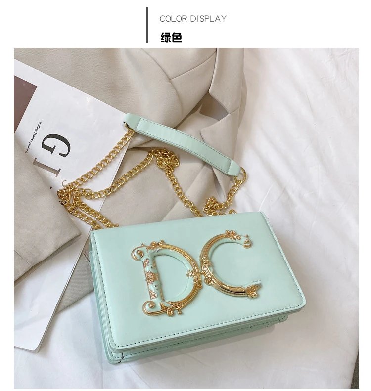 Dolce & Gabbana Crossbody Bags Ornate DC Logo Chain Bag — Green