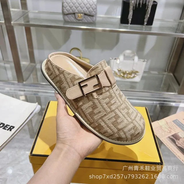 Fendi Slippers FF Monogram Buckle Mule product detail image 4