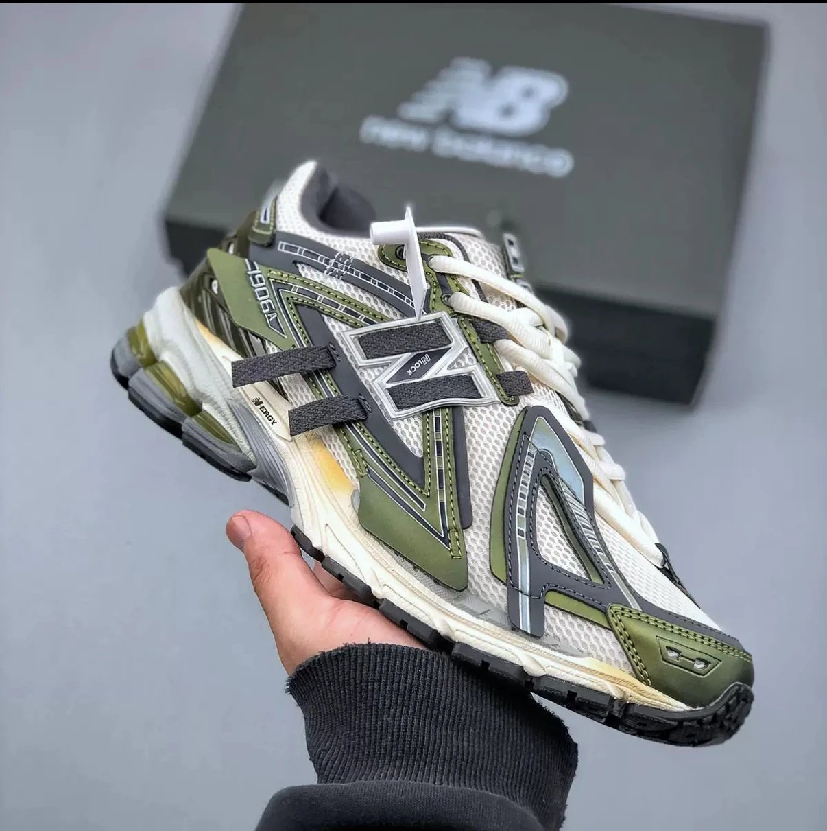 New Balance Sneakers 1906A distressed deconstructed design with ribbon laces image 3