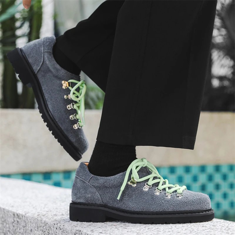 Unbranded Casual Shoes Textured Lace-Up Lug Sole image 2