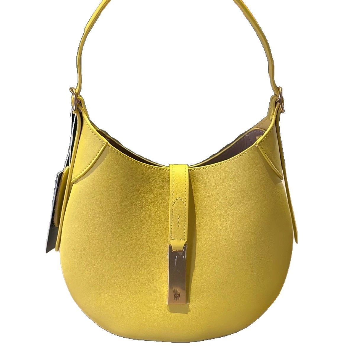 Unbranded Shoulder Bags Crescent Hobo Bag with Gold-Tone Horse Emblem image 5