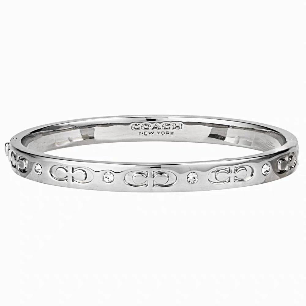 Coach Jewelry Signature C Hinge Bangle Bracelet — Platinum Double c Bracelet