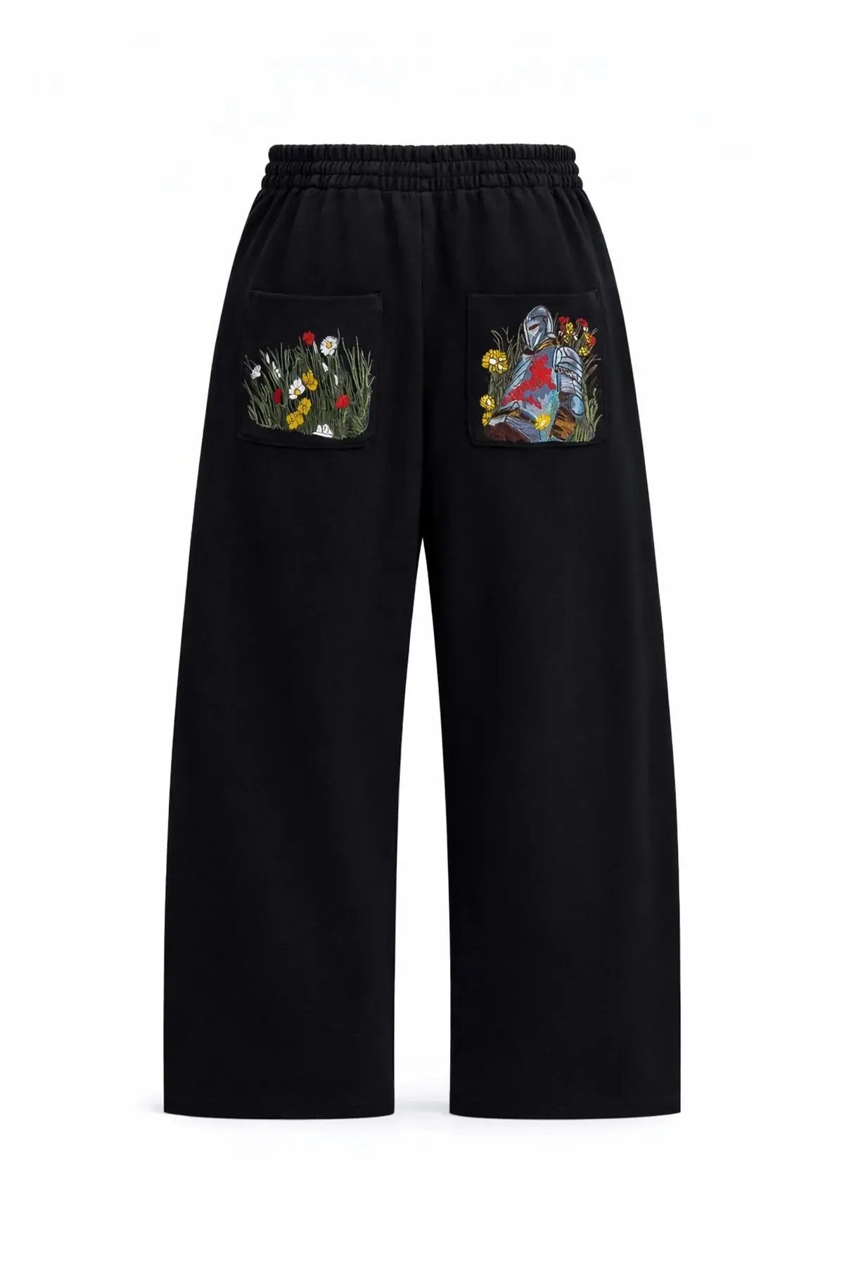 Unbranded Jeans Wide-Leg Floral Embroidered — Sweatpants 6