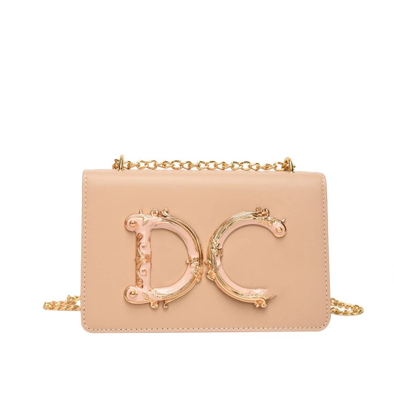 Dolce & Gabbana Crossbody Bags Ornate DC Logo Chain Bag — Khaki