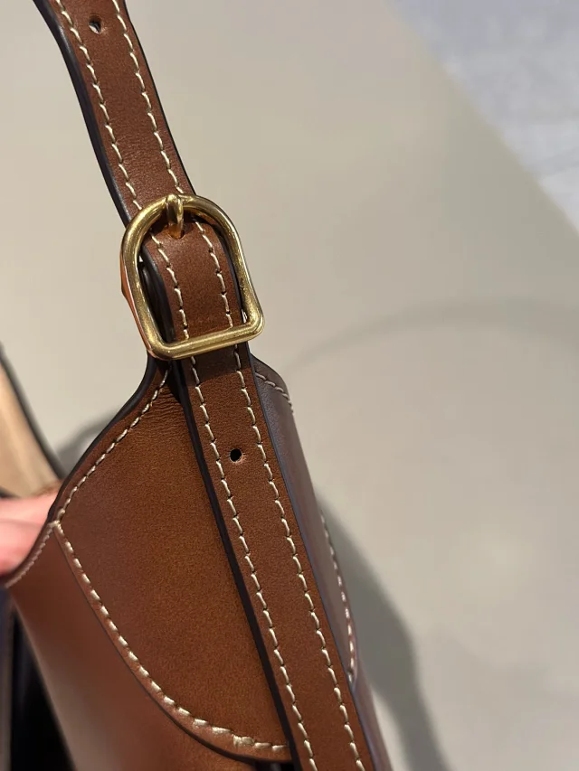 Unbranded Shoulder Bags Crescent Hobo Bag with Gold-Tone Horse Emblem product detail image 33