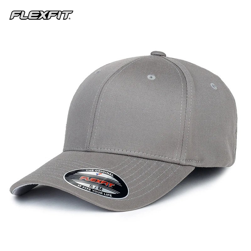 Flexfit Hats Fitted curved-brim baseball cap — gray gray