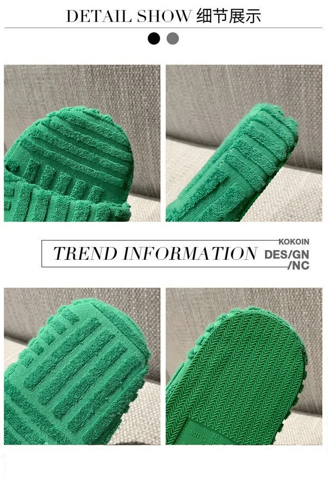 Unbranded Slippers Towel-textured thick-sole slide product detail image 29