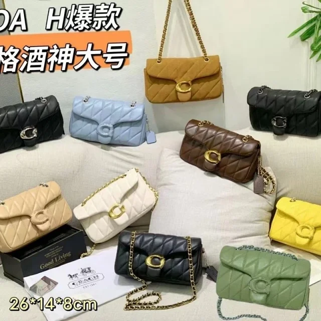 Coach Shoulder Bags Quilted chain-strap flap bag with C turn-lock product detail image 1