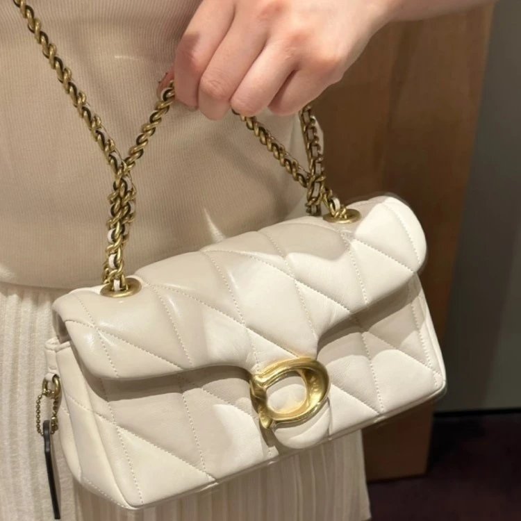 Coach Shoulder Bags Quilted chain-strap flap bag with C turn-lock image 4