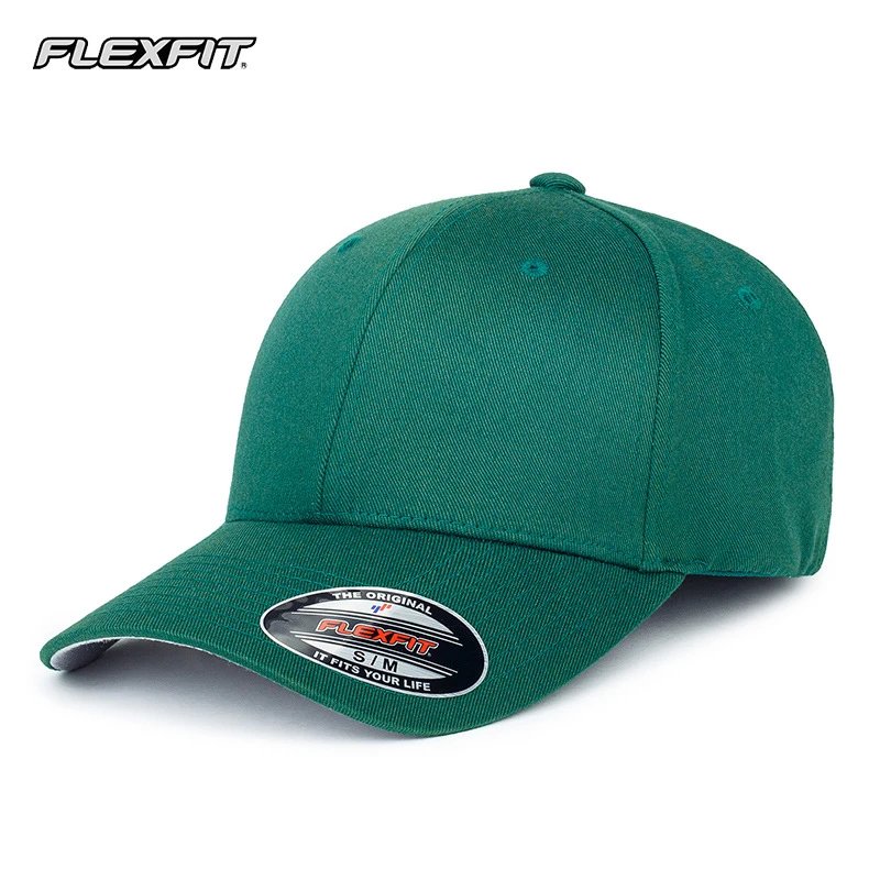 Flexfit Hats Fitted curved-brim baseball cap — Spruce Spruce green
