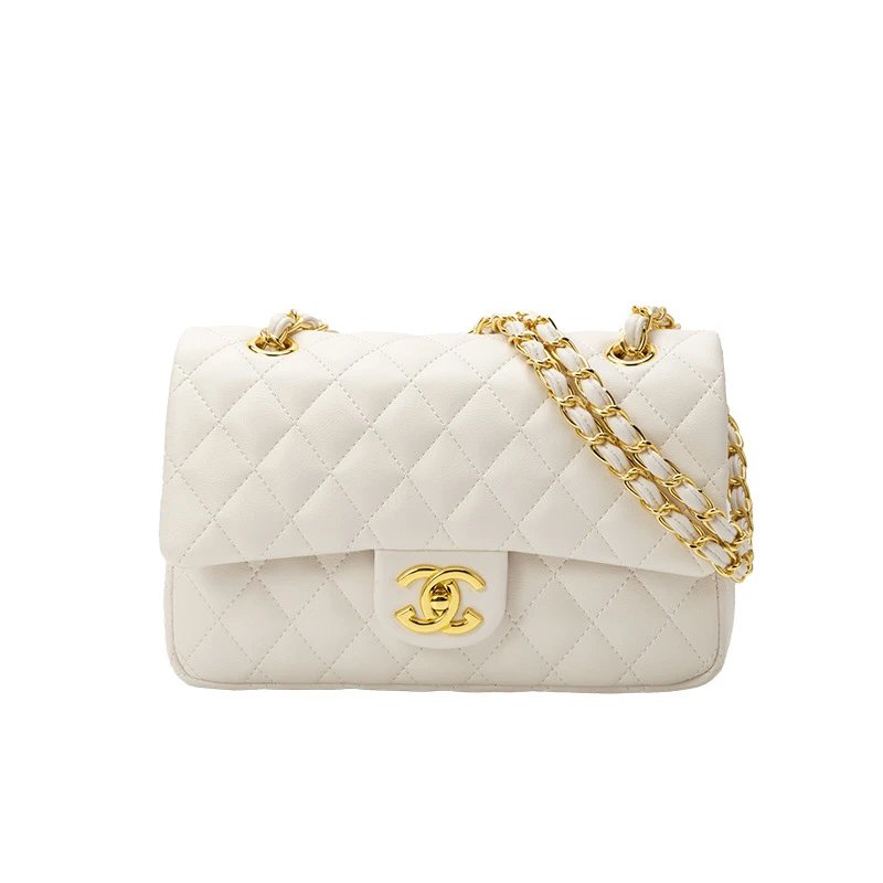 Chanel Crossbody Bags Quilted Flap Chain Strap — Classic beige